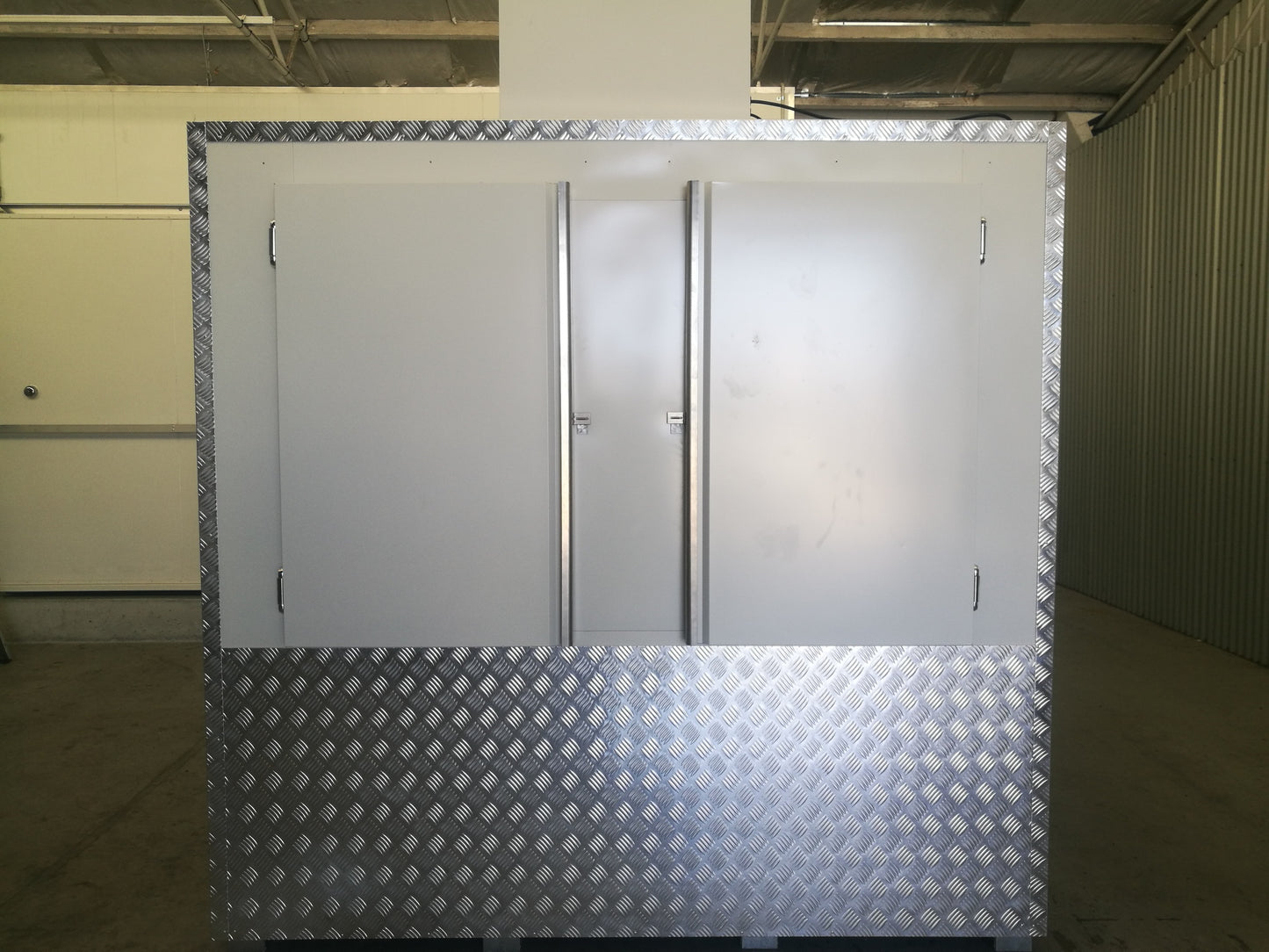 Double door skid mounted refrigeration box available as a cool room or freezer in Perth Western Australia
